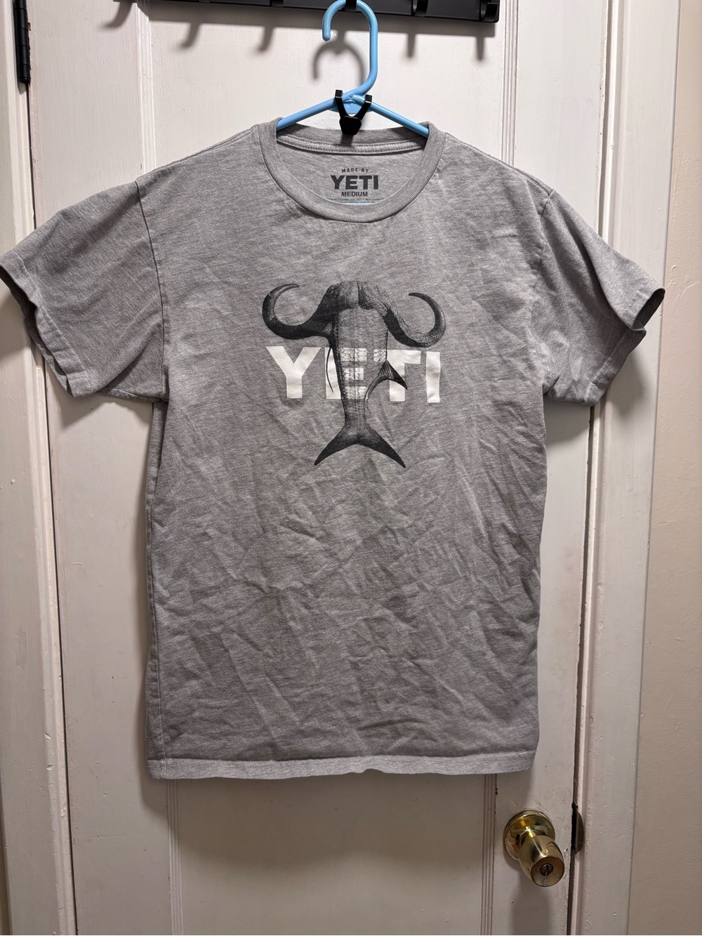 YETI Light Gray Short Sleeve Logo Tee
